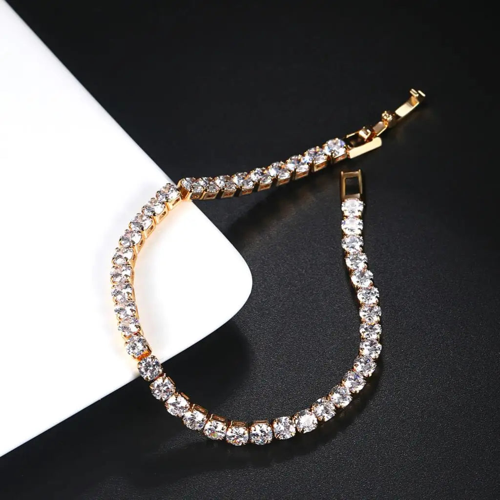 Hip Hop Iced Out 3/4/5mm Crystal Tennis Bracelet for Men Homme Trendy Punk Zirconia Men's Chain on The Hand Streetwear Jewelry