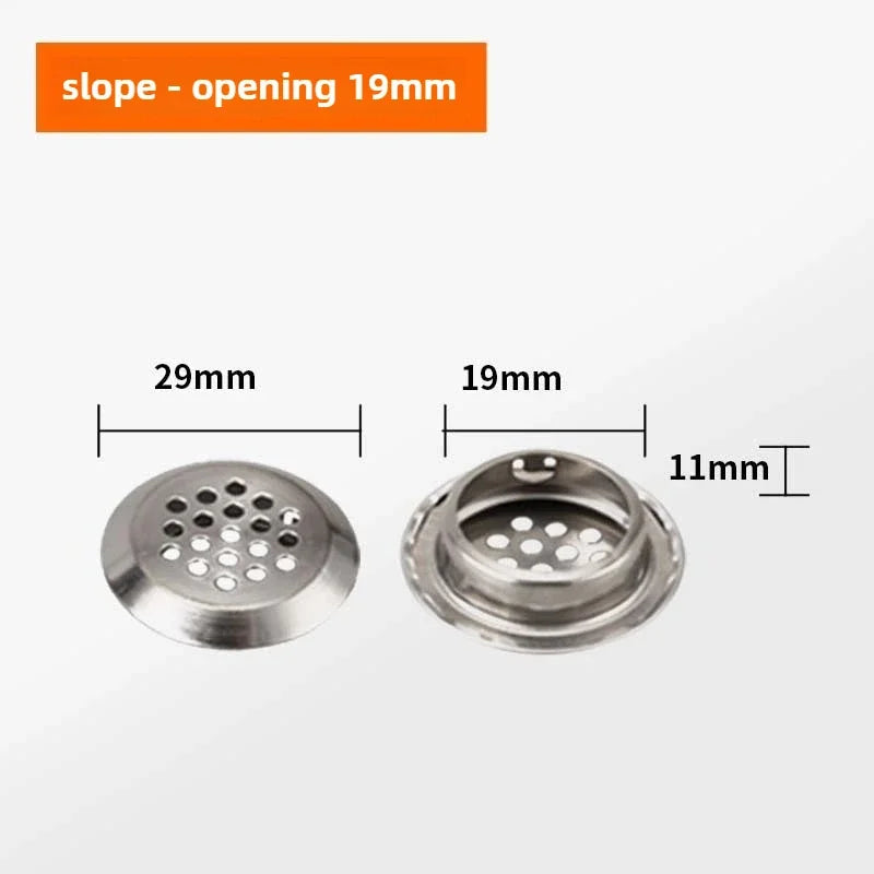 10pcs Round Cabinet Air Duct Vent Dia.19-53mm Stainless Steel Louver Mesh Hole Plug Decoration Cover Wardrobe Grille Ventilation
