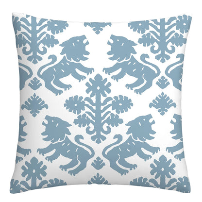 Lake blue white geometric linen pillowcase sofa cushion cover home decoration can be customized for you 40x40 45x45 50x50 60x60
