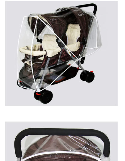 Universal Type Breathable Baby Pushchs Rain Cover For Twins Transparent Environmentally PVC Stroller Raincoat Wind Dust Shield