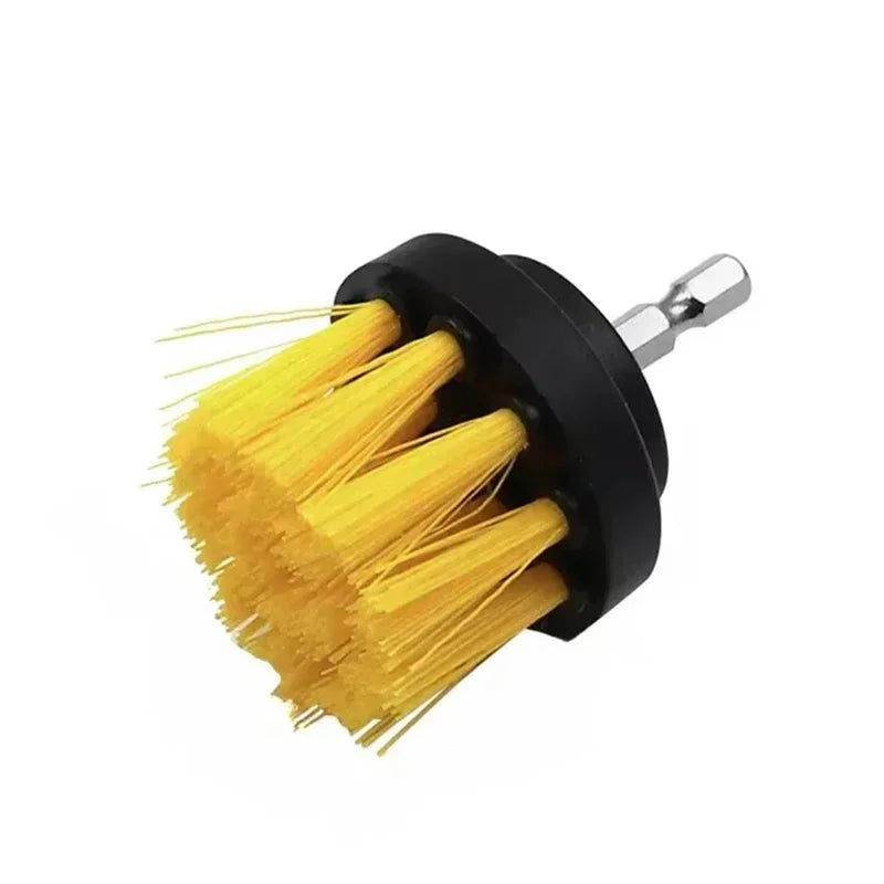 3pcs/set Electric Scrubber Brush Drill Brush Kit Plastic Round Cleaning Brush For Carpet Glass Car Tires Nylon Brushes 1/4pcs