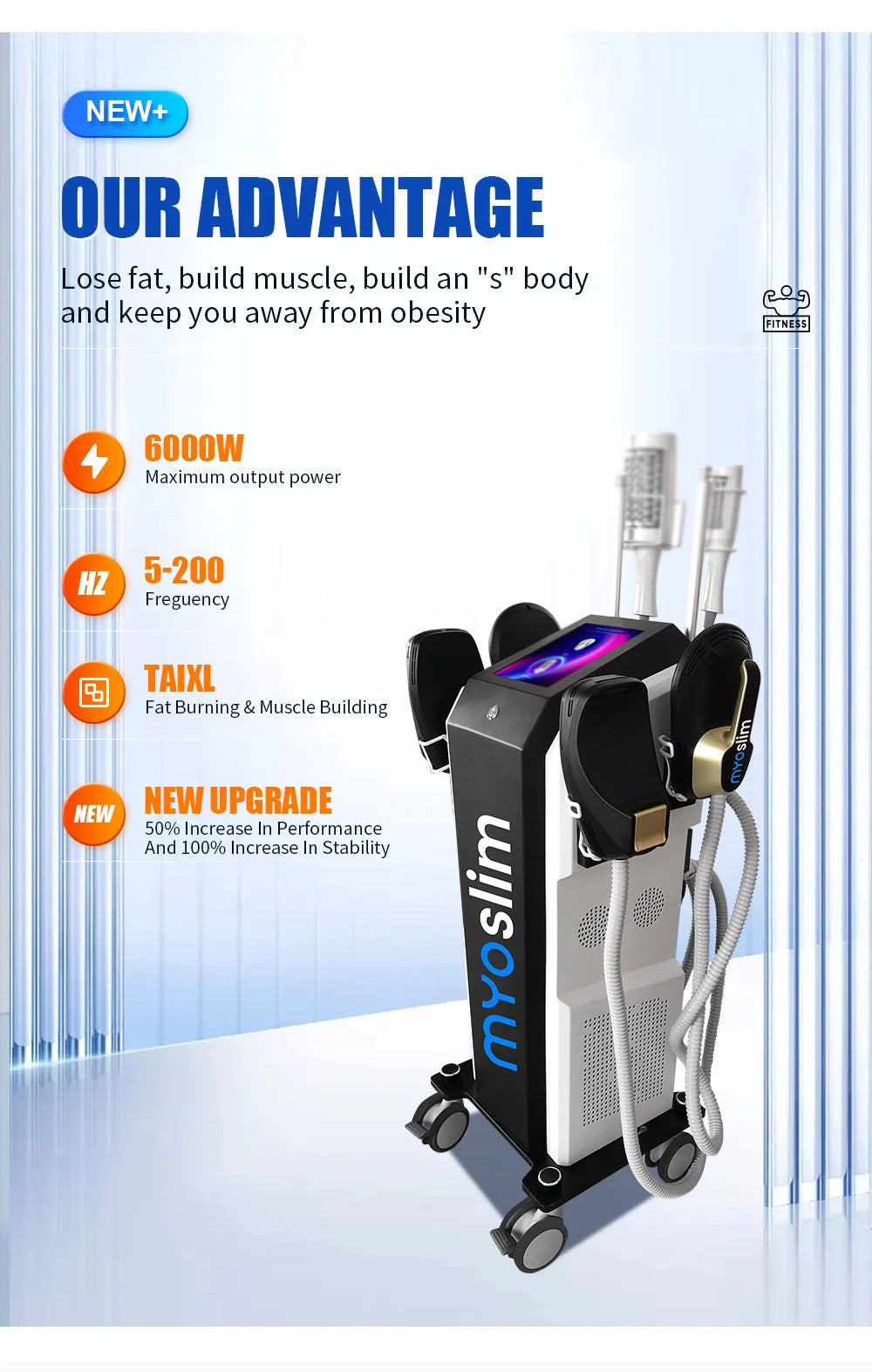 6500W MYOslim Sculpting Butt Lift Machine 2 in 1 Body Sculpt Machine RF Roller Muscle Stimulator Body Shaping Massage Equipment