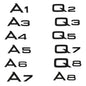 3D ABS Chrome Black Rear Trunk Emblem Badge Sticker Decals For A1 A3 A4 A5 A6 A7 A8 Q2 Q3 Q5 Q7 Q8 TT Car Accessories
