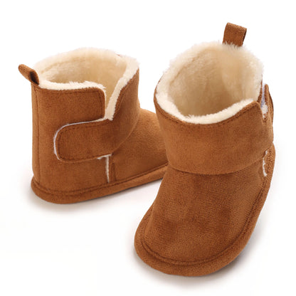 New Baby Boots For Winter Warmth 0-18M Newborn Baby Velcro Soft Sole Anti Slip Front Shoes Baby Shoes Warm Snow Boots