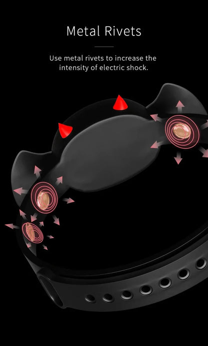 QIUI Electric Shock Collar APP Remote Control Collars Restraint BDSM Devil Shaped Necklace Adult Games Sex Toys for Men Women