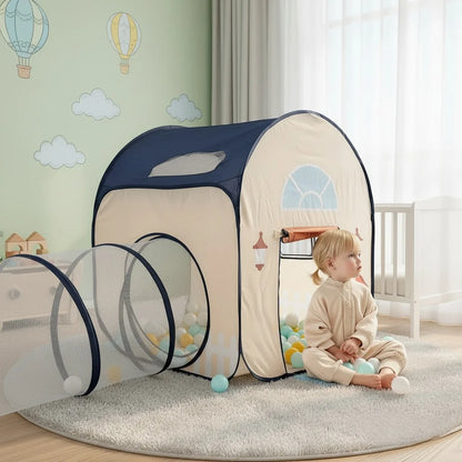 Fun Play Tent with Crawling Tunnel, Large Pop-Up Toy Castle Tent, Portable Toy Playhouse, Great Outdoor Party Tent and Beach Toys, Birthday/Christmas/Thanksgiving/Halloween Party Decorations, Holiday Gifts, Accessories Not In