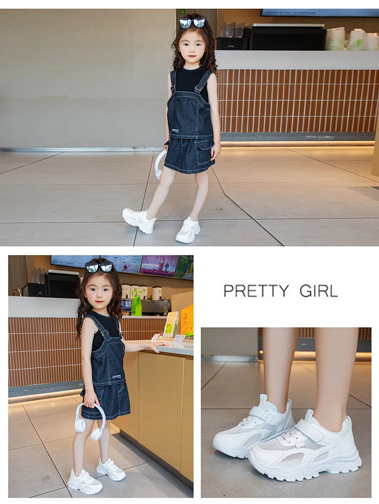Kid Sneakers Sport Shoes for Boys Fashion Leather Children Breathable Mesh Comfort Shoes Casual Walking Outdoor Running Shoes