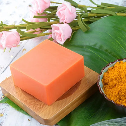 100g Pure Natural Turmeric Soap, Essential Oil Soap, Handmade Soap for Cleansing, Bathing, Deep Cleansing, Skincare, Moisturizin