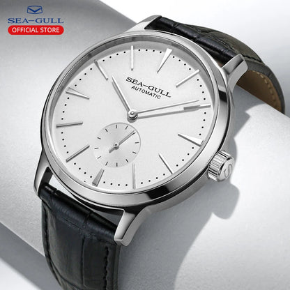 Seagull New Business Watch Men's Mechanical Wristwatches 50m Waterproof Leather Valentine Male Watches Relogio Masculino 6075