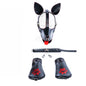 Dog Cosplay Costumes of Leather Restraints Collar and Half Face Mask with Fetish Gloves for Couples Bdsm Slave Bondage Flirting