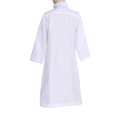 New Islamic Kaftan Children Jubba Thobe Muslim Boys Abaya Kids Burqas White Arab Stand Collar Long Sleeved Robe Muslim Fashion