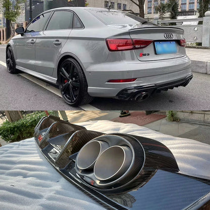 2 Teile/Los Kohle Faser Auspuffspitze für Audi A3 A4 A5 A6 A7 RS3 RS4 RS5 RS6 RS7 Schall Dämpfer Spitze Endrohr Auspuff Anlage
