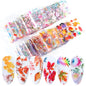 10PCS Mixed Nail Art Foils Transfer Sticker Set Rose Flower Designs Floral Starry Sky Nail Wraps Wedding Summer Manicure Decor
