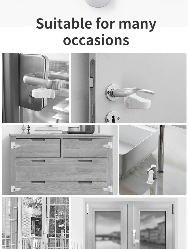 Home Universal ABS Protection Device for Children Safety ABS Anti-open Handle Locks Door Lever Lock Baby Kids Safety Doors Lock
