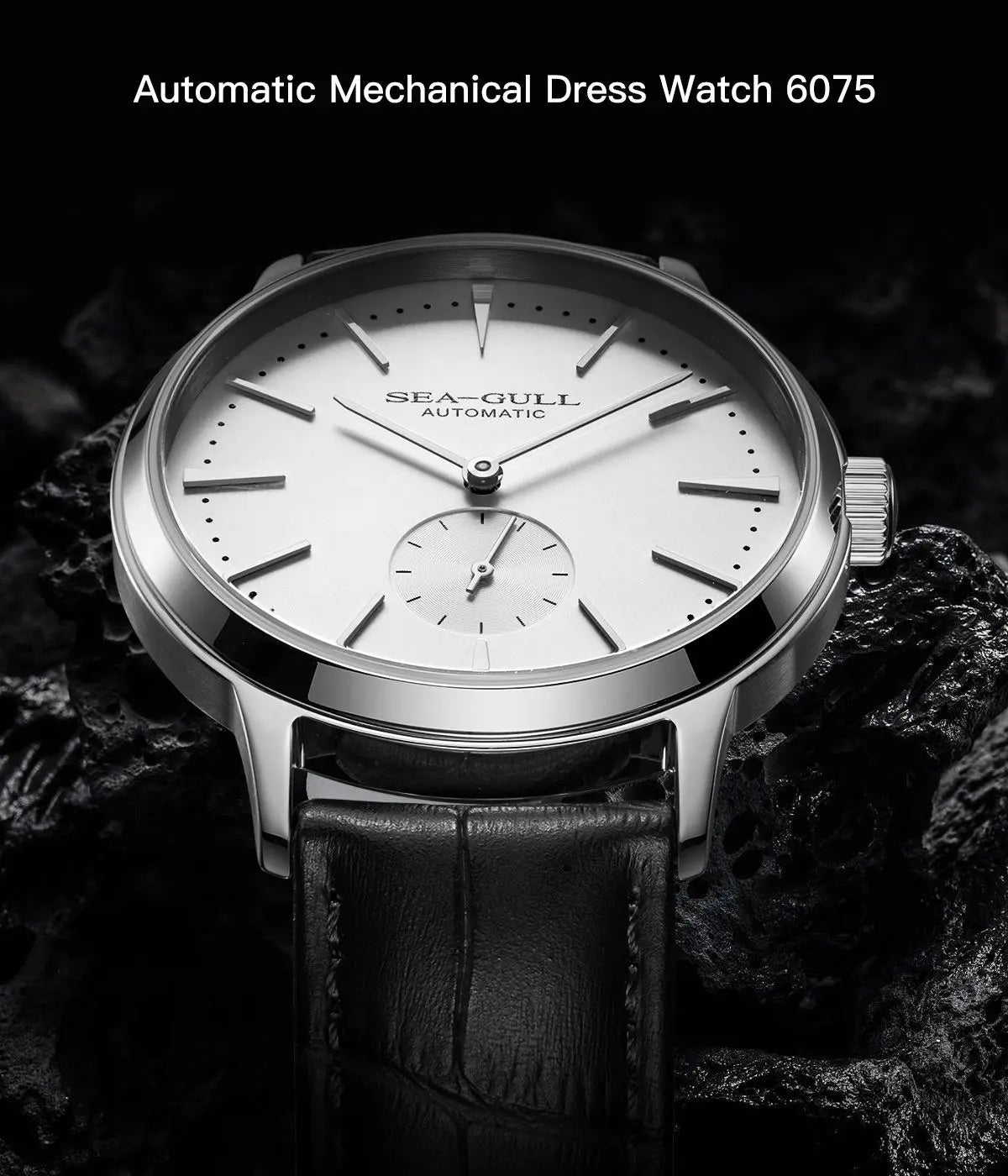 Seagull New Business Watch Men's Mechanical Wristwatches 50m Waterproof Leather Valentine Male Watches Relogio Masculino 6075
