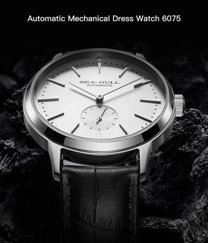 Seagull New Business Watch Men's Mechanical Wristwatches 50m Waterproof Leather Valentine Male Watches Relogio Masculino 6075