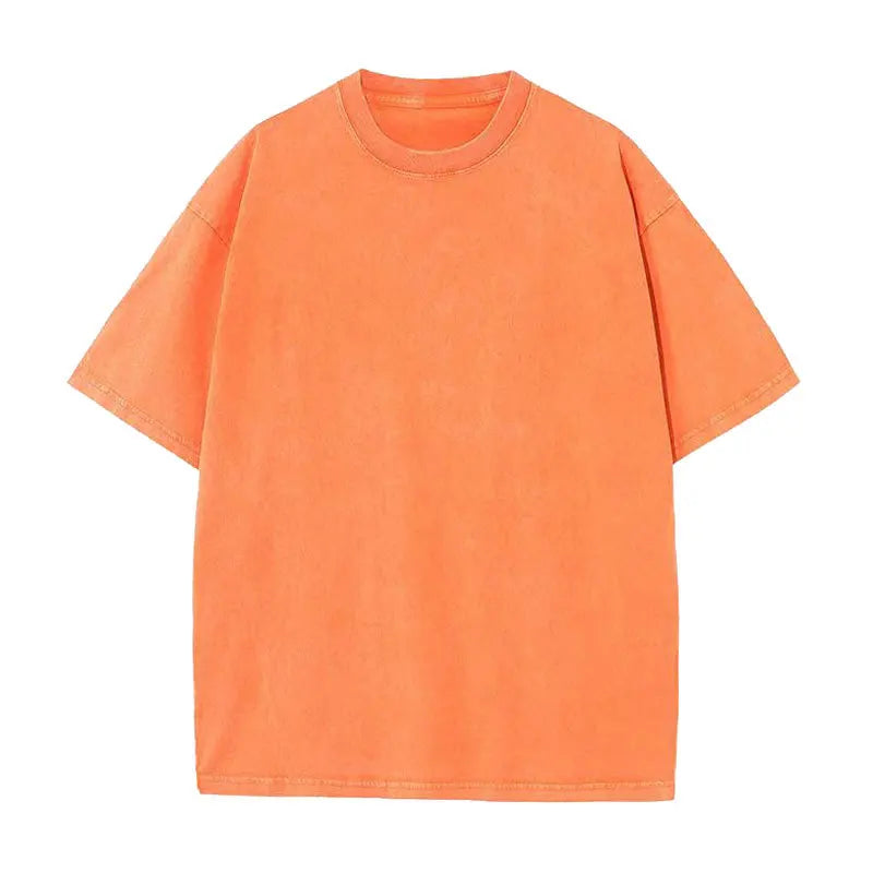 Cotton Short Sleeved T-shirt Summer Round Neck Loose and Base Shirt for Men Women Basic Tee