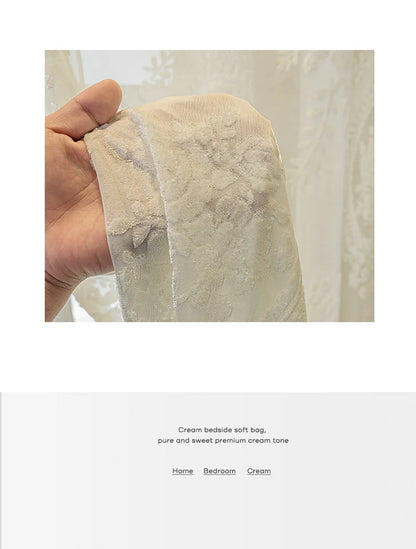 French Romantic Gauze Curtain Minimalist White Transparent Curtain Luxury Living Room Decoration Curtains Bedroom Curtain rideau