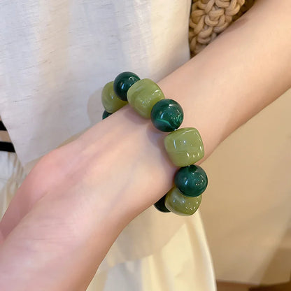 Acrylic Irregular Square Round Beaded Bracelet for Women European and American Simple Bracelet Korean Fashion Hand Accessories