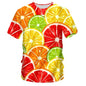 Fashionable New Fun Fresh Fruit Pattern Printed Men's T-shirt Summer Popular Harajuku Personalized Round Neck Comfortable Short