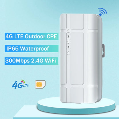 BFYLW 4G LTE Outdoor WiFi Router Unlocked CPE 300Mbps Modem with Sim Card Slot LAN Port Hotspot Waterproof Ethernet EU Plug
