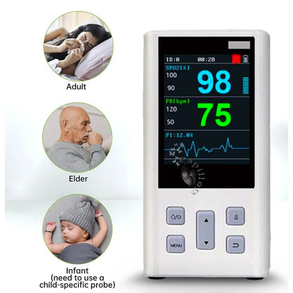 Handheld Pulse Oximeter Monitor for Heart Rate and Oxygen Saturation with Veterinary Medical SPO2 with Memory