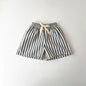 Children's Clothing Linen Cotton Shorts Summer Girls Boys Stripe Pants Kids Baby Casual Vintage Loose Short Pant Girl Clothes