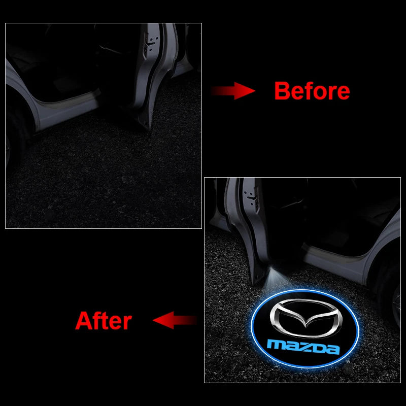 1/2pcs Car Door Emblem Light Laser Welcome HD Projector Lamp For Mazda RX-8 626 BM BL BK GH GJ GL MX-3 MX-5 CX30 Skyactiv 323