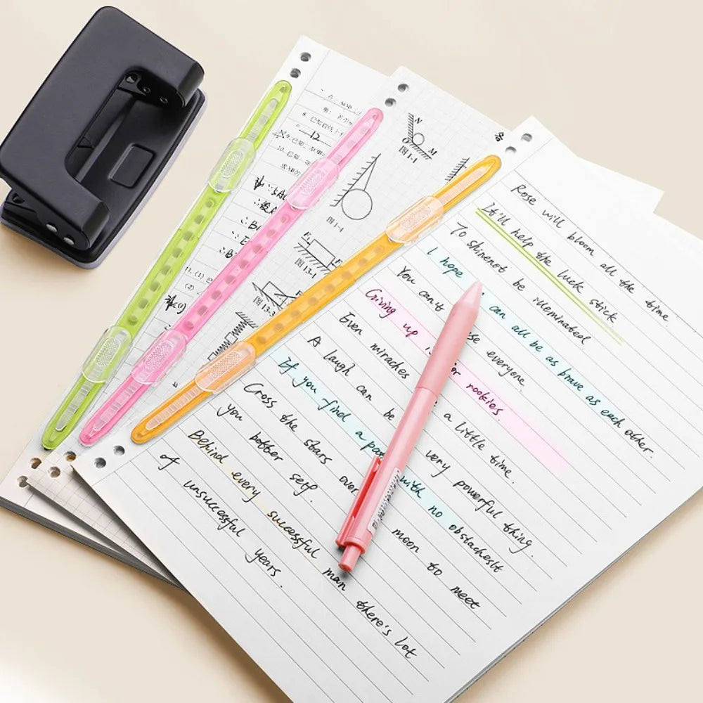 12pcs Binding Clips Strip Kawaii 2 Hole Loose Leaf Clips A4 Paper Fasteners DIY Scrapbook File Folder Notebook Accessories