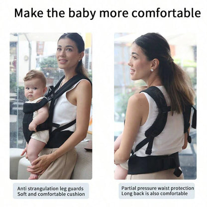 1Pc Baby Carrier, Multifunctional Front and Back Dual-Use Baby Carrier, Adjustable and Comfortable Front Strap-Back Strap, Washable-Machine Washable, Lightweight for Holding Baby All Seasons, Freeing Mom's Hands, a Handy Tool