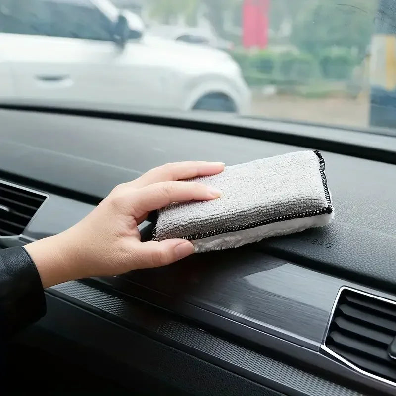 2/24PCS Soft Double Side Microfiber Scrubbing Sponge Car Leather Cleaning Microfiber Towel Wax Sponge Auto Detailing Tools