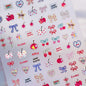Juicy Red Jelly Tomato Nail Art Sticker Cute Bowknot Glitter Star Kawaii 5D Fruit Self Adhesive Nail Art Decals for Summer DIY