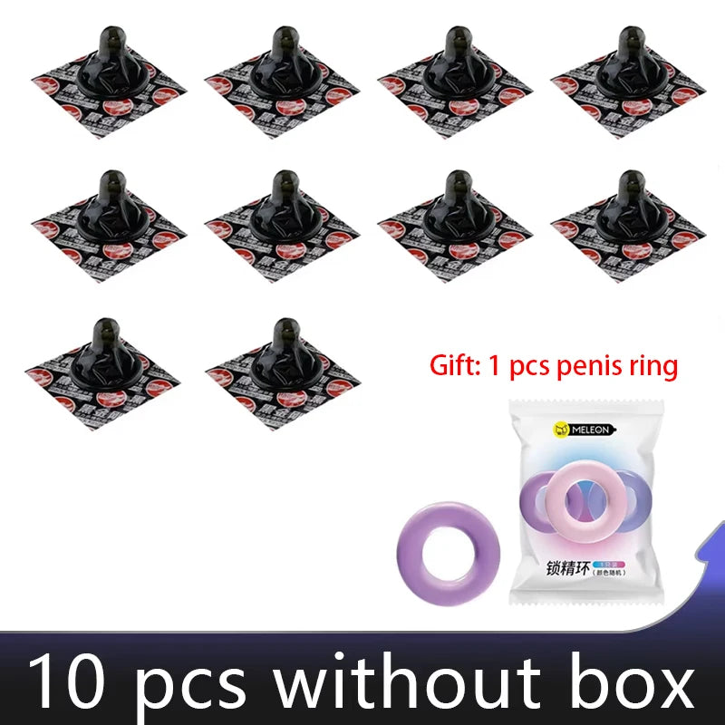 Black Long Lasting Condoms for Men - Delay Ejaculation, Reduce Sensitivity, Penis Sleeve Condom for Extended Pleasure