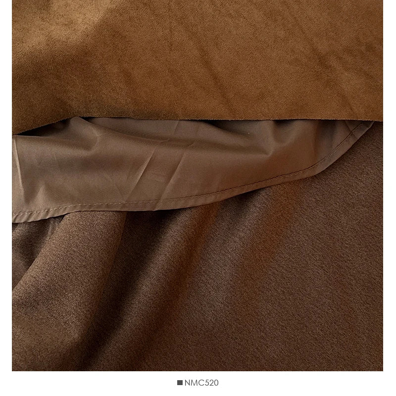 French Fashion Y2K Vintage Harajuku Suede Skirts Women Slim Fit Irregular High Waist A-Line Skirts Casual Elegant Pleated Skirts