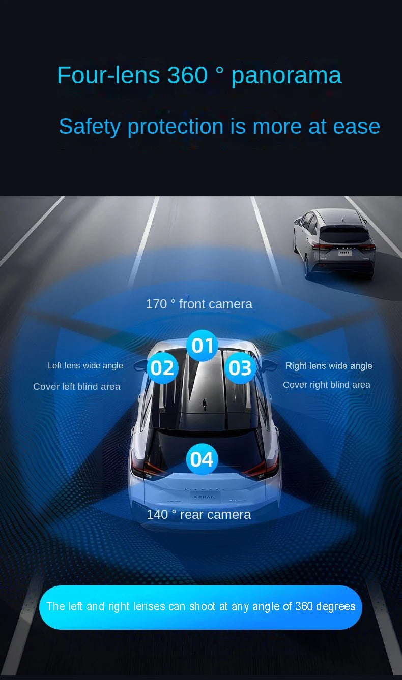 4K 4CH Hidden Dash Cam with APP Night Vision Motion Detection 24/7 Parking Monitor G-Sensor Loop Recording WDR Blackbox Car DVR