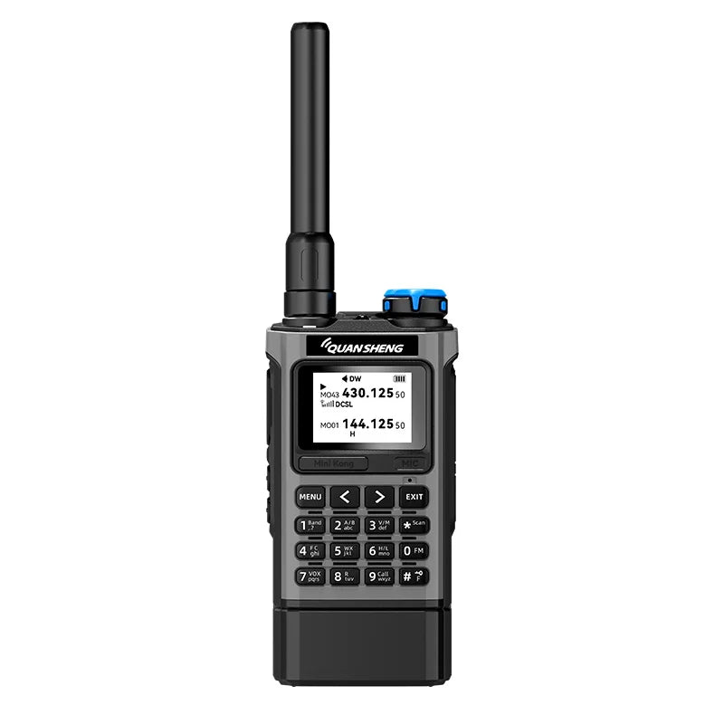QUANSHENG K1 Air Band Walkie Talkie Wireless Copy Frequency Meter Type-C Charging NOAA Multi-Band Portable Two Way Radio UV