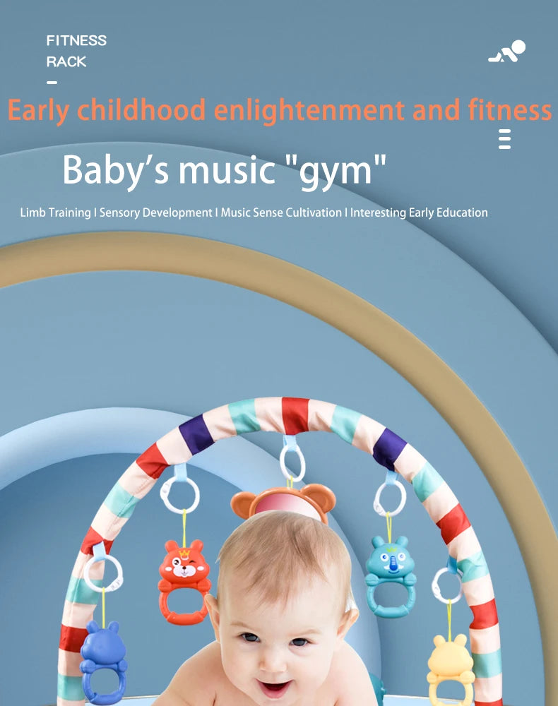 Multifunctional Fitness Frame Baby Activity Gym Play Mat Musical Rack Kid Infant Educational Crawling Carpet Toy Children Gift