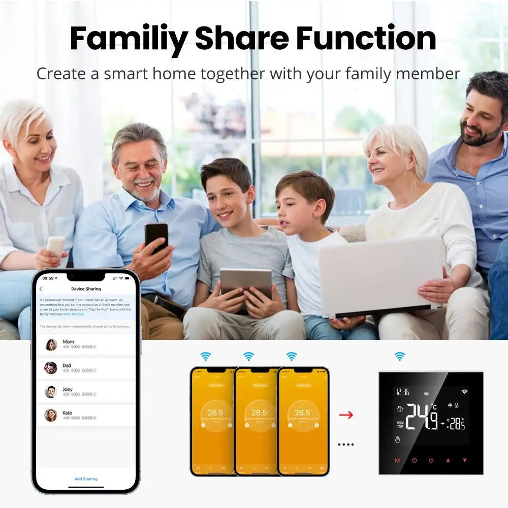 Tuya Smart Thermostat For Underfloor Heating Wifi Thermostat  Floor Heating Controller Warm Floor Temperature Controller Alexa