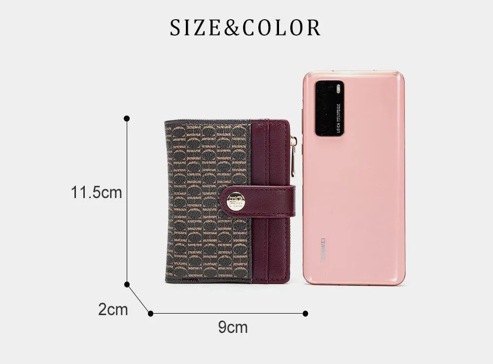 CH Luxury Brand Retro Design Business Card Bag Fashion Button Classic Folding Wallet Compact and Lightweight Women's Square Bag