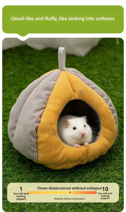 Small Pet Winter Warm Nest Rabbit Fleece Hamster House Gerbil Hideout Plush Mouse Sleeping Cave for Hamsters Mice