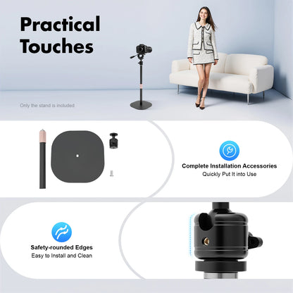 Adjustable Projector Floor Stand 25.6-47in ,360° Swivel Projector Stand with  EVA Pad, Portable Projector Mount for Home, Office