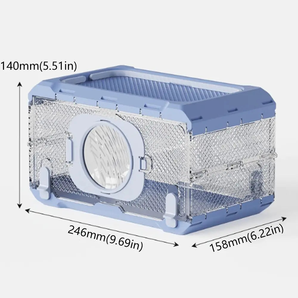 Folding Insect Observation Box Waterproof Wear Resistant Portable Hamster Cage Transparent Pet Observation Box