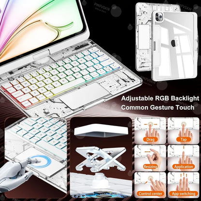 360° Rotate Magic Keyboard For iPad Pro 11 2024 2022 Air 4 5 6 7 For iPad 12.9 13 10th Generation 11th A16 2025 6th 5th 4th Gen