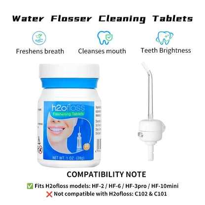 H2ofloss Oral Irrigator Water Flosser 140PSI High Pressure Water-Proof Design 300ml 5 Modes 5 Nozzles for Dental Cleaning