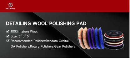 DETAILING Car Polishing Pad Wool Buffing Pads Waxing Polishing Disc Cleaning Scratch Removal Tool 3/5/6 Inch Self-Adhesive