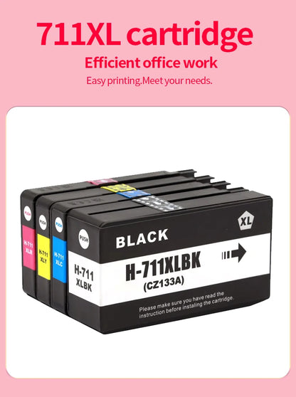 Compatible Ink Cartridge For HP 711 711XL For HP711 Replacement Ink Cartridge For HP DesignJet T520 T120 T530 T130Inkjet Printer