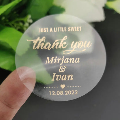 5CM Custom Name Wedding Sticker Personalized Design Your Label Candy Gift Box Birthday Party Seal Sticker Self-adhesive 50PCS