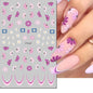 3d Nail Art Decals Elegant White RoyalBlue Roses Flowers Adhesive Sliders Nail Stickers Decoration For Nail Manicure