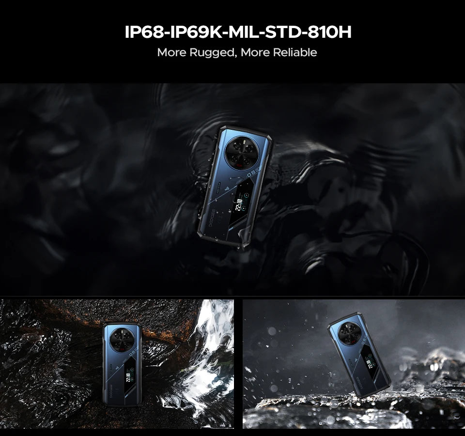 Global Version DOOGEE V40 Pro 5G Rugged Phone 6.78" Display 16GB+512GB Dimensity 7300 200MP AI Camera 8680mAh 33W Fast Charger