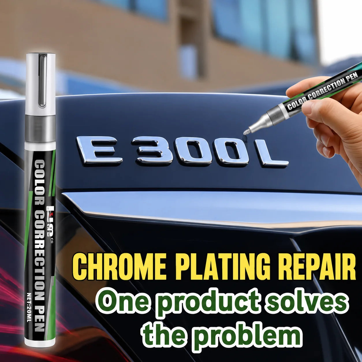 KJM Car Chrome Plating Repair Pen Metal Scratch Touch Up Paint Wheel Trim Rust Scratches Restoring Maintenance Pen